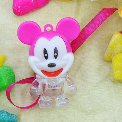 Sparkling Mickey Mouse Pink and White Baby Rakhi