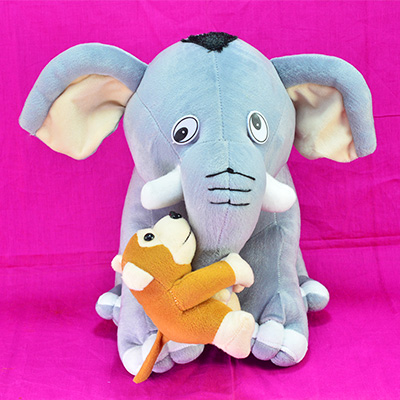 Elephant and Monkey Soft Playing Toys for Kids