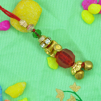 Colorful Lumba Bhabhi Rakhi with Differently Shaped Beads