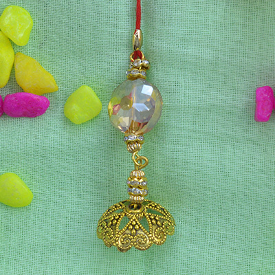 Small and Surprising Transparent Jewel Type Lumba Rakhi