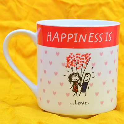 Happiness is Love Printed Ceramic Coffee Mug
