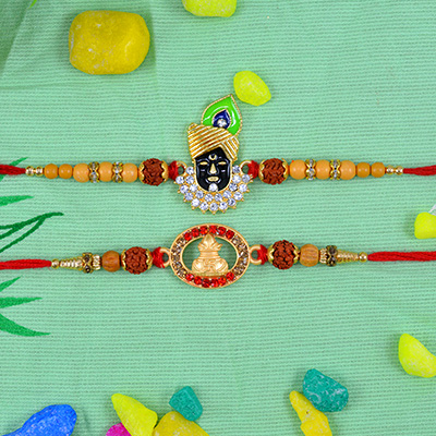 Amazing Sacred Beads Rakhi set of Two Rakhis