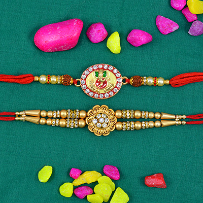 Amazing Multi and Single Threaded Beaded 2 Rakhis for Brother