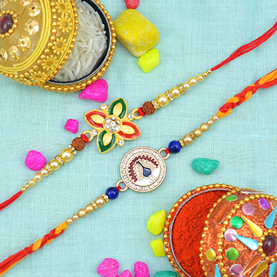 Colorful Two Brother Amazing looking Stunning Rakhi Set of 2