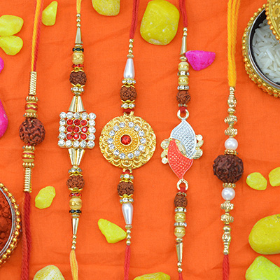 Rudraksha Rakhis Collection for Brother 5 Sacred Rudraksha Rakhis for Brother