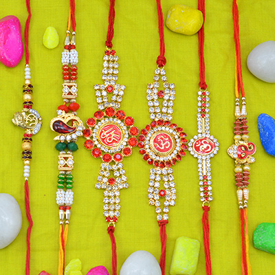 Awesome Set of 6 Divine Rakhi for Brothers