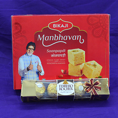 Exclusive Ferrero Rocher with Yummy Bikaji Manbhavan Soanpapdi