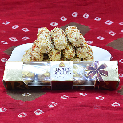 Goluptious Kaju Butterscotch Roll with Tasty Ferrero Rocher