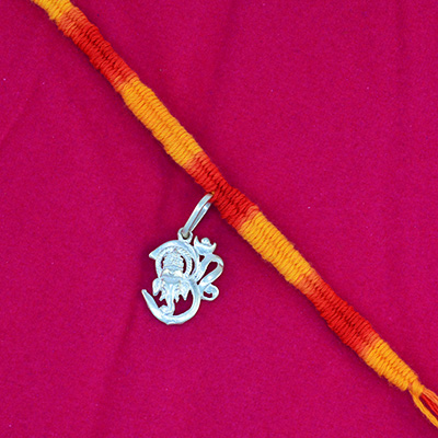 Eye Catching OM Ganesha Pure 70% Silver Rakhi