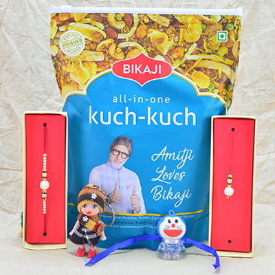 Pearl Pair for Bhaiya and Bhabhi with Bikaji Kuch Kuch Namkeen Hamper